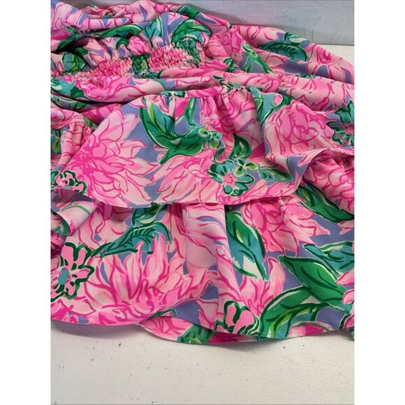 Lilly Pulitzer Cristiana Stretch Mini Dress Long Slv Floral Pink blossom size 8 - Picture 8 of 14